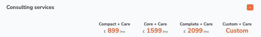 Chaser consulting services pricing as of September 2026