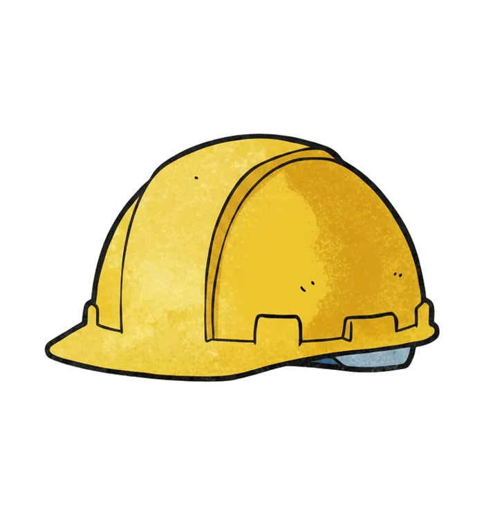 Illustrated yellow hard hat