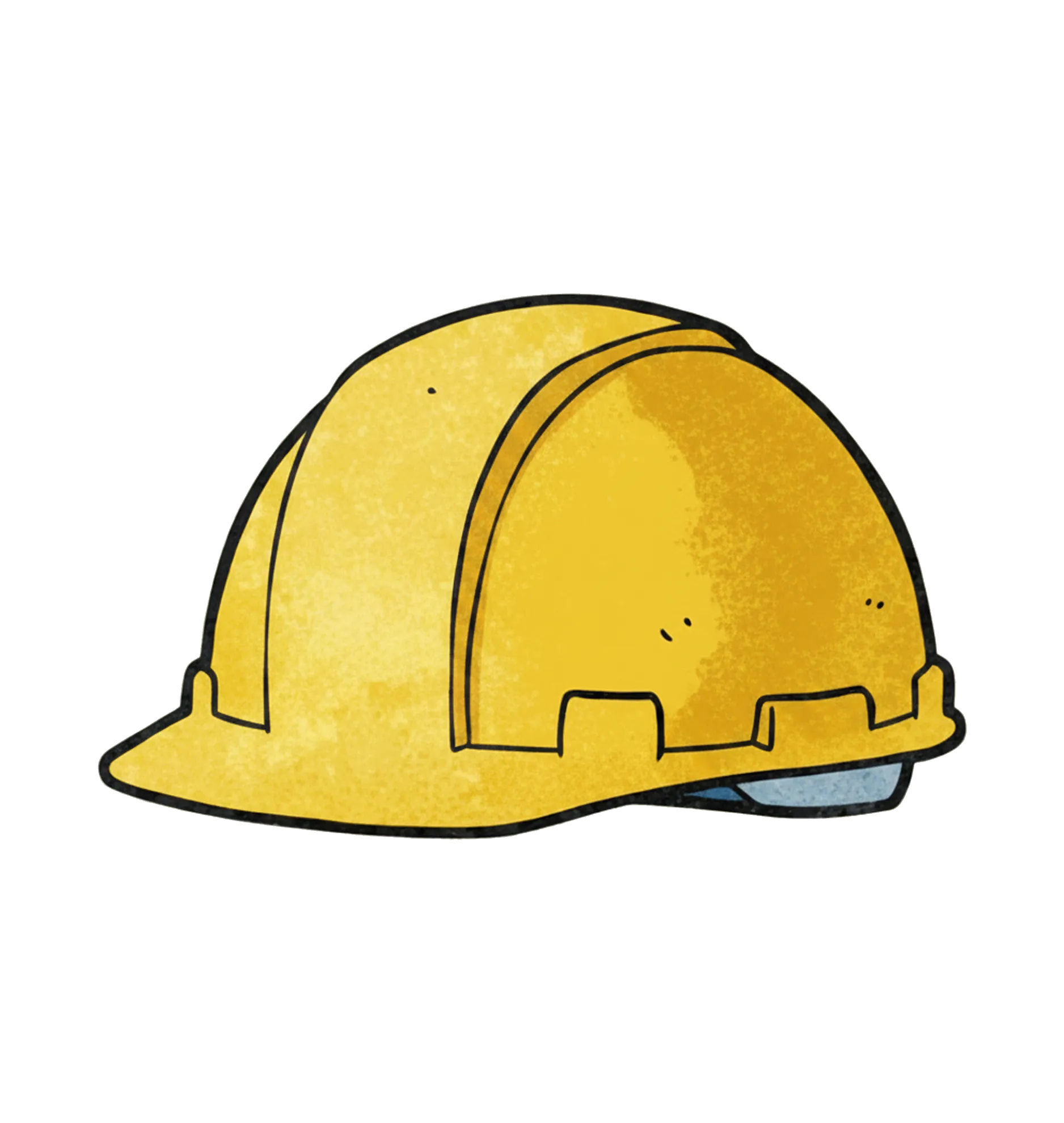 Illustrated yellow hard hat