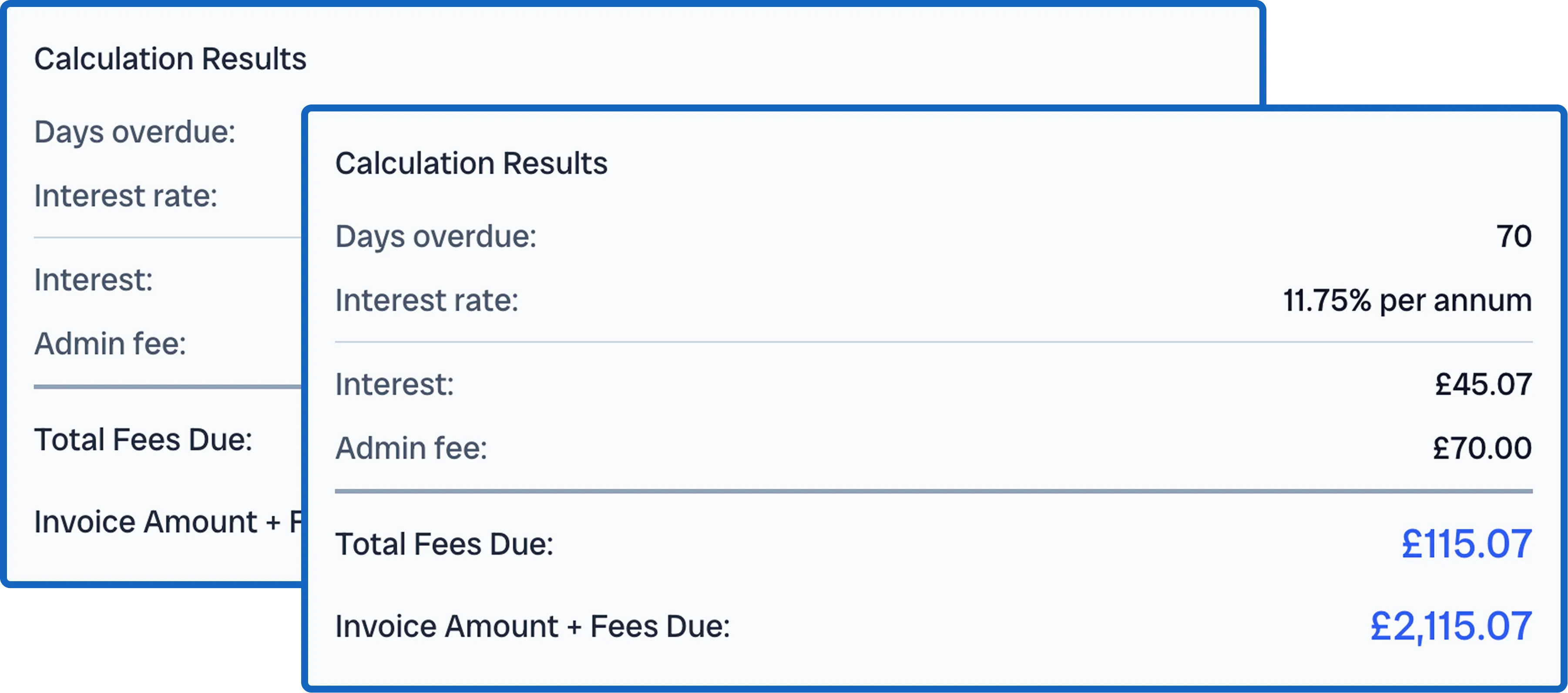 Late payment fee calculator