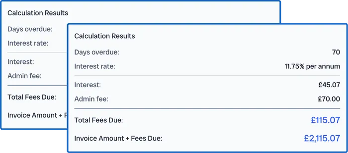 Late payment fee calculator