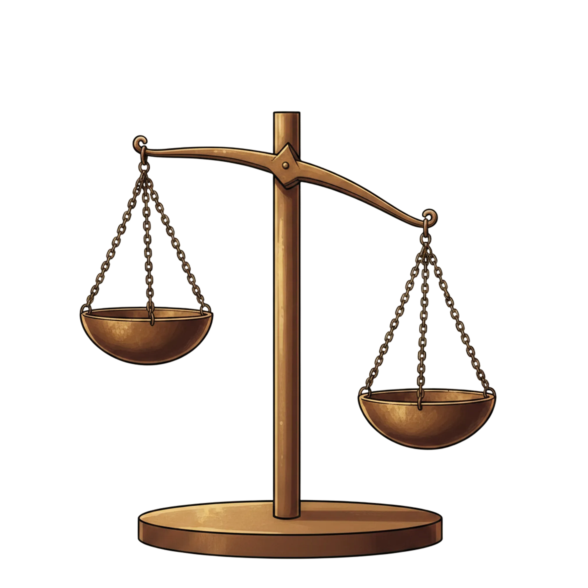Brass scales on a pink gradient background