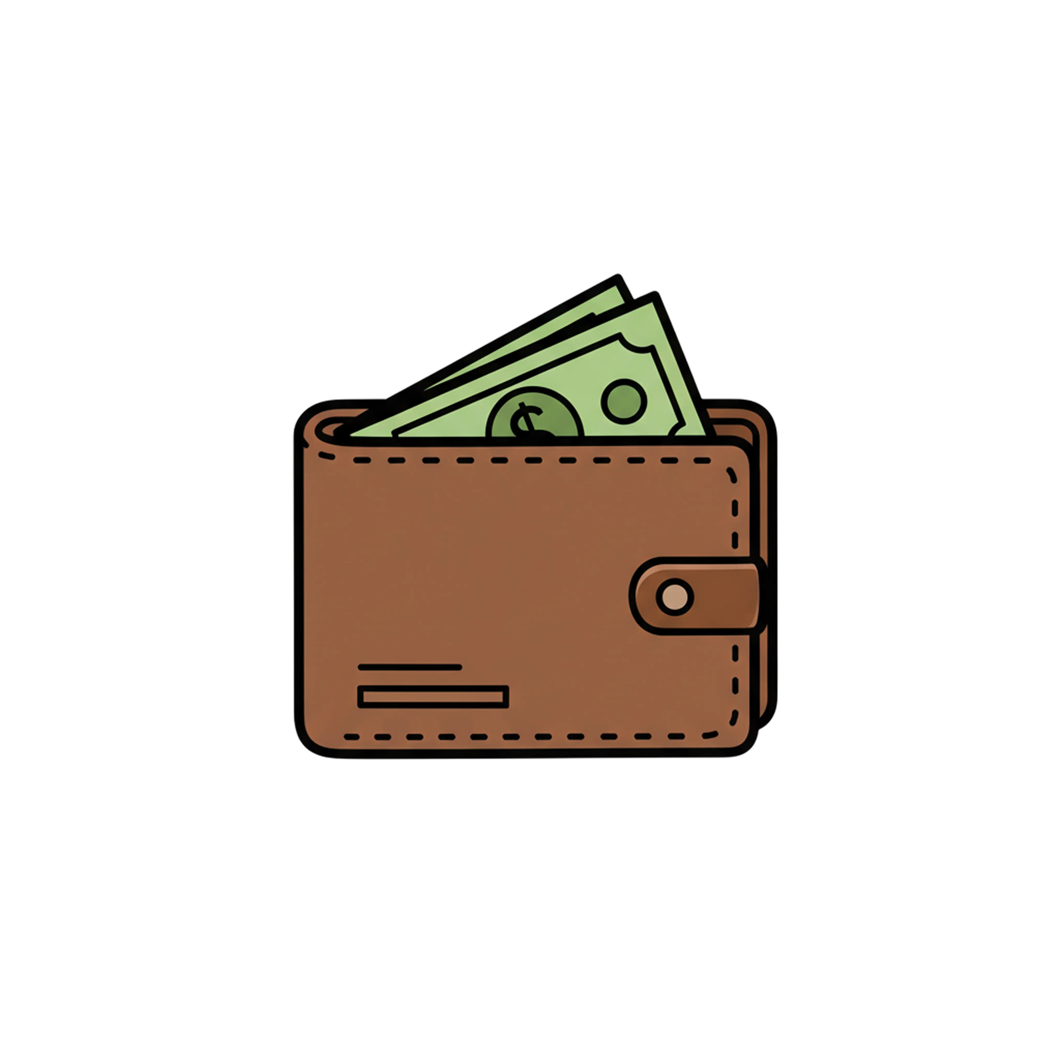 A wallet on a grey background
