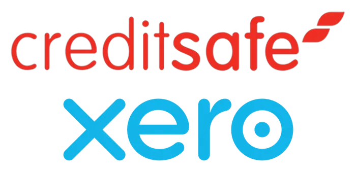 Xero and CreditSafe logos on a grey background