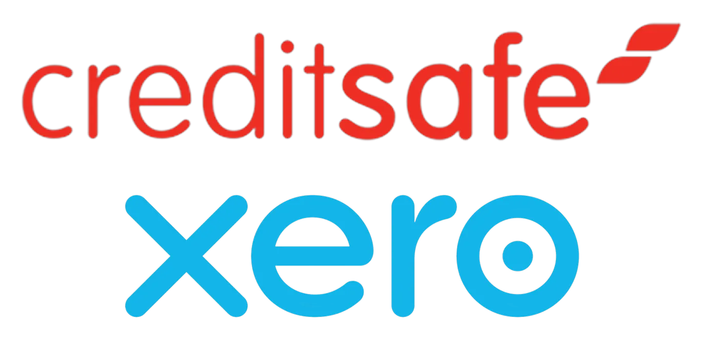 Xero and CreditSafe logos on a grey background